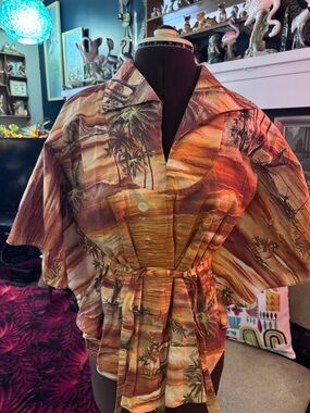 Vintage kaftan top Hawaiian